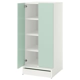 SMÅSTAD / UPPFÖRA Clóset, blanco Verde claro/con 3 repisas, 60x65x136 cm