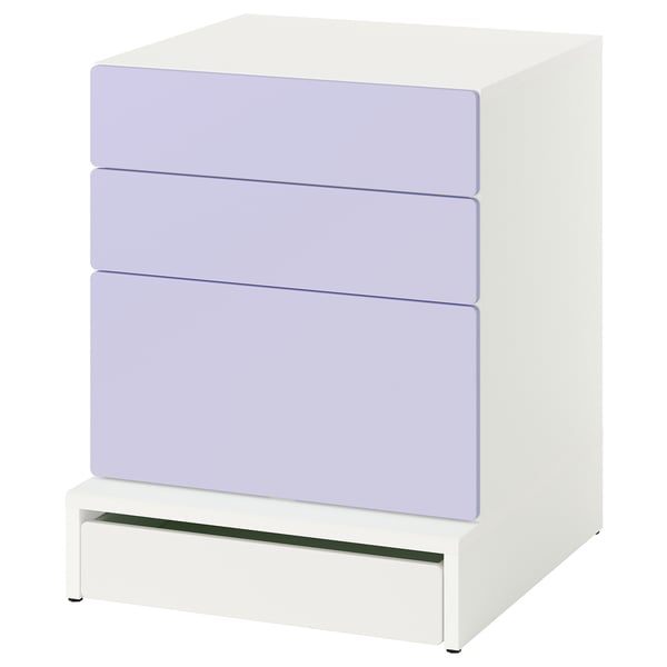 SMÅSTAD / UPPFÖRA Cómoda de 3 cajones, blanco/lila, 60x65x76 cm