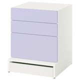 SMÅSTAD / UPPFÖRA Cómoda de 3 cajones, blanco/lila, 60x65x76 cm