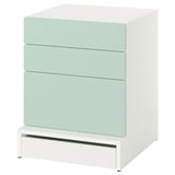 SMÅSTAD / UPPFÖRA Cómoda de 3 cajones, blanco/Verde claro, 60x65x76 cm