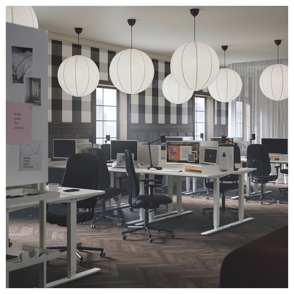 SMÖRKULL Silla de trabajo c/reposabrazos, Gräsnäs gris oscuro