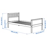 SMYGA Base de cama, gris claro, Individual
