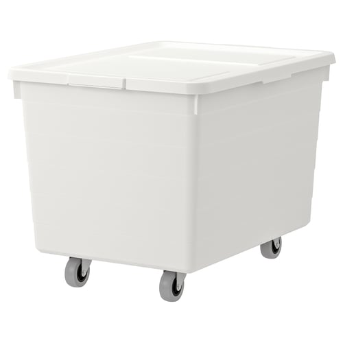 SOCKERBIT Cajón c/ruedas y tapa, blanco, 38x51x37 cm