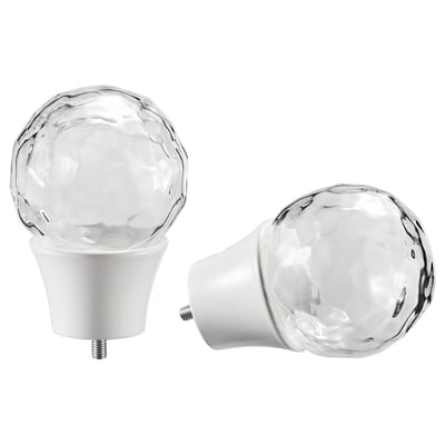 SOLBLOMMOSSA Remates, 1 par, blanco/vidrio