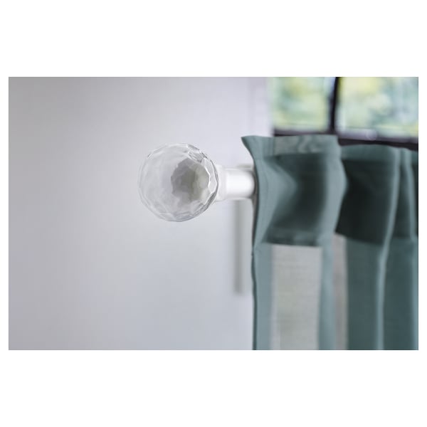 SOLBLOMMOSSA Remates, 1 par, blanco/vidrio