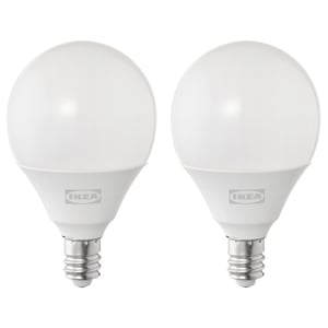 SOLHETTA Bombilla LED E12 250 lumen, globo ópalo