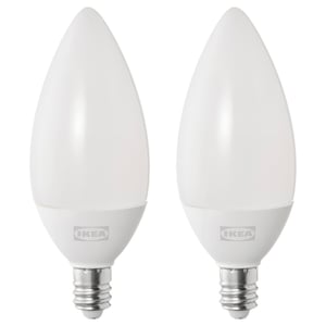 SOLHETTA Bombilla LED E12 250 lumen, vela acanalada/ópalo