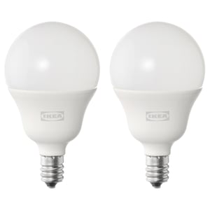 SOLHETTA Bombilla LED E12 450 lumen, forma de globo ópalo