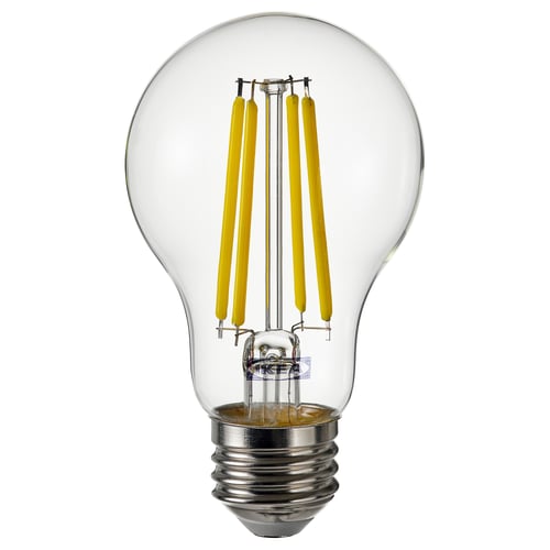 SOLHETTA Bombilla LED E26 450 lumen, forma de globo transparente