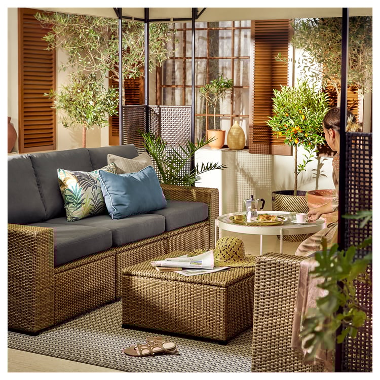 SOLLERÖN Sofá modular 3 asientos jardín - IKEA