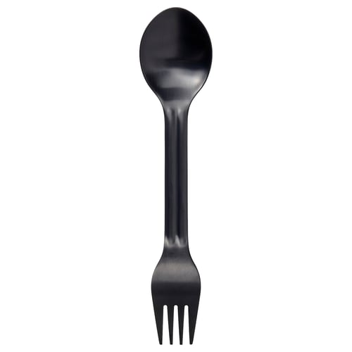 SOLUPPGÅNG Cuchara-tenedor, gris oscuro, 19 cm