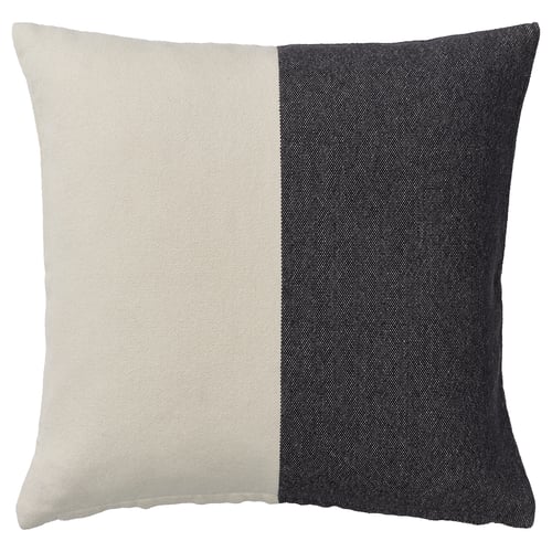 SOLUPPGÅNG Funda de cojín, negro/beige, 50x50 cm