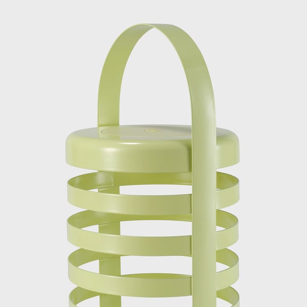 SOLVINDEN Lámpara LED de mesa, a pilas raya/exterior Verde claro