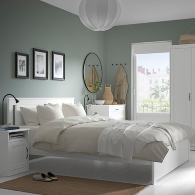 SONGESAND Muebles para recámara, 5 piezas, blanco, Queen