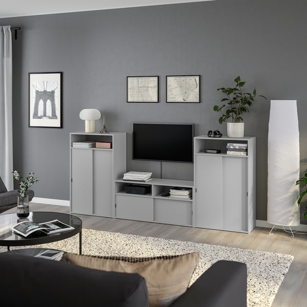 SPIKSMED Mueble de TV con almacenaje, 216x32x97 cm