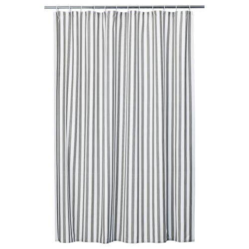 STAVBJÖRNBÄR Cortina para regadera, negro/blanco, 183x183 cm