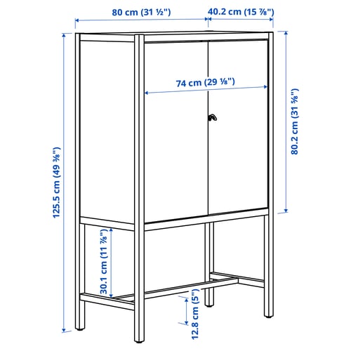 STOCKHOLM 2025 Gabinete con 2 puertas, chapa roble, 80x40x126 cm