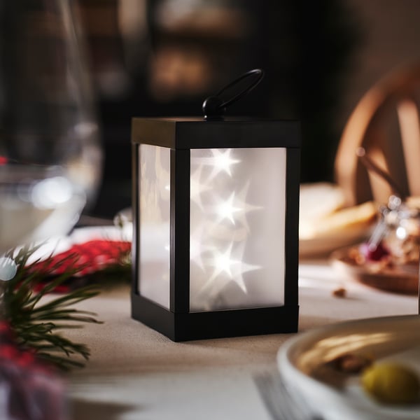 STRÅLA Adorno LED mesa, estrella/a pilas, 16 cm