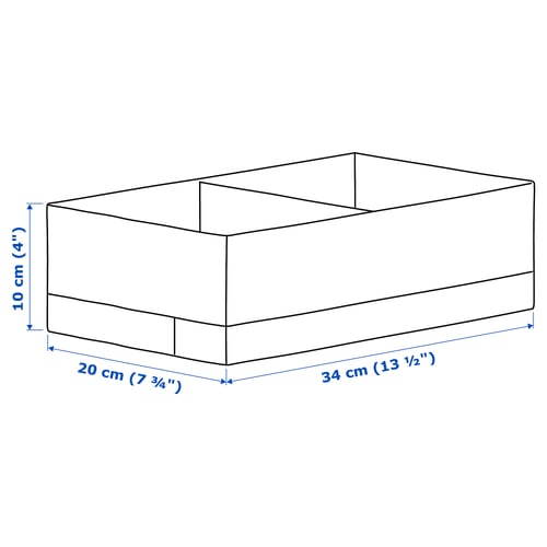 STUK Caja c/compartimentos, blanco, 20x34x10 cm