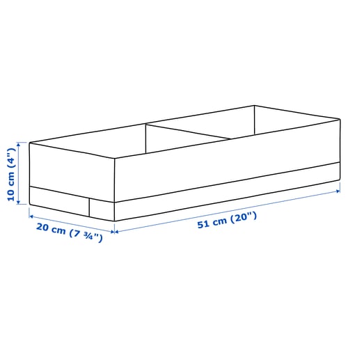 STUK Caja c/compartimentos, blanco, 20x51x10 cm