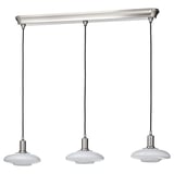 TÄLLBYN Lámpara de techo con 3 luces, niquelado/ópalo vidrio, 89 cm