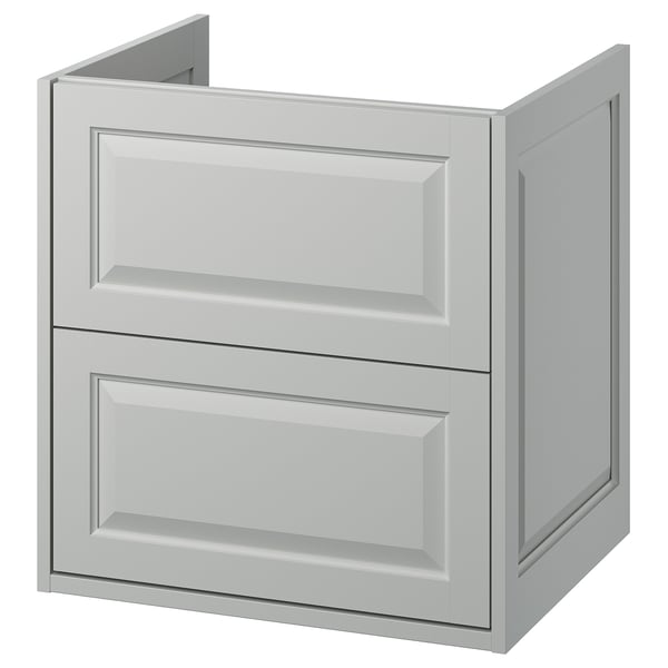 TÄNNFORSEN Mueble lavabo con cajones, gris claro, 61x53x64 cm