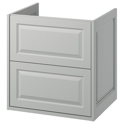 TÄNNFORSEN Mueble lavabo con cajones, gris claro, 61x53x64 cm