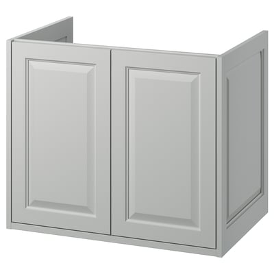 TÄNNFORSEN Mueble para lavabo con puertas, gris claro, 76x53x64 cm