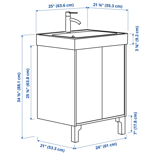 TÄNNFORSEN / ORRSJÖN Mueble lavabo con puert./lav. prof.