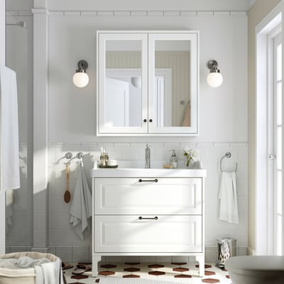 TÄNNFORSEN / RUTSJÖN Mueble de lavabo con cajones/lavabo