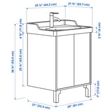 TÄNNFORSEN / RUTSJÖN Mueble de lavabo con puertas/lavabo