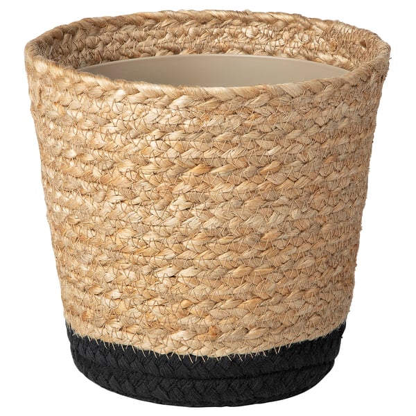 TÄRNMÅS Maceta, interior/beige/negro, 15 cm