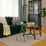 TÅNEBRO Mesa lateral, int/ext/verde oscuro, 46 cm