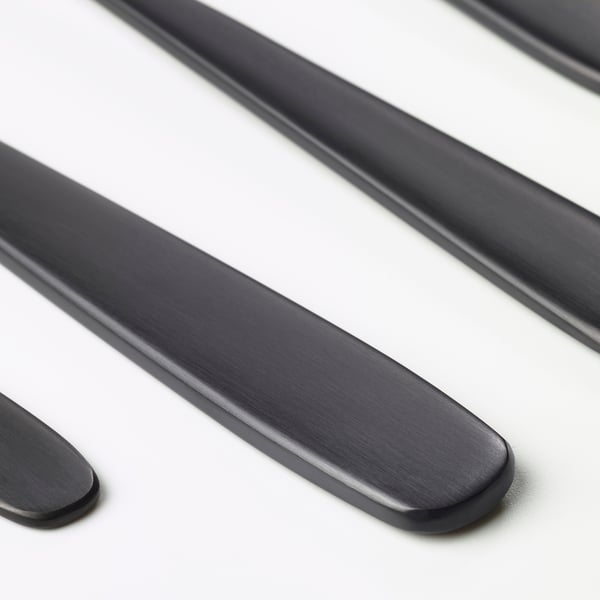 TILLAGD Cubiertos, 20 piezas, negro