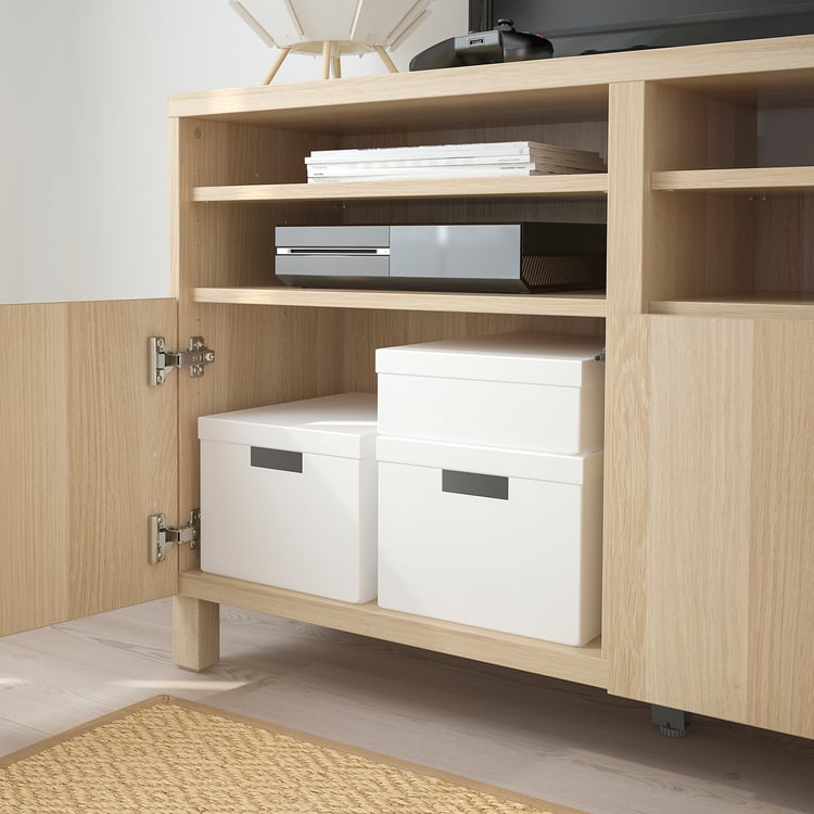 TJENA Caja para almaceaje con tapa - blanco - IKEA