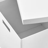 TJENA Caja para almacenamiento con tapa, blanco, 32x35x32 cm
