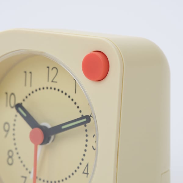 TJINGA Reloj despertador, amarillo claro, 8x8 cm