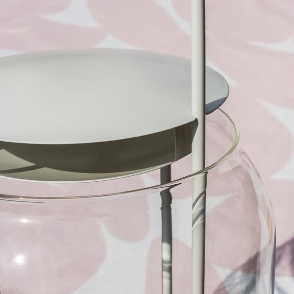 TOFSAND Farol vela gruesa, int/ext, blanco, 44 cm