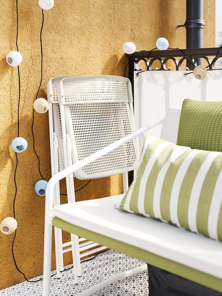 TORPARÖ Silla para int/ext, plegable blanco/beige - IKEA