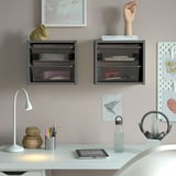 TROFAST Almacenamiento de pared, gris/gris oscuro, 34x21x30 cm