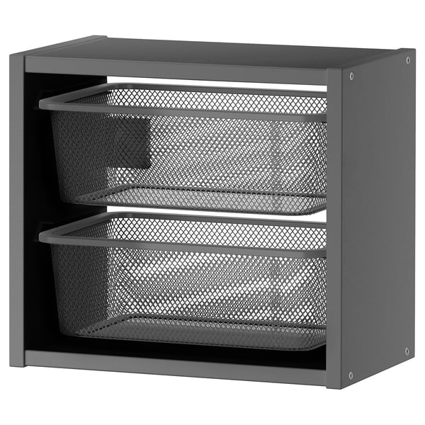 TROFAST Almacenamiento de pared, gris/gris oscuro, 34x21x30 cm
