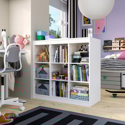 TROFAST Combinación almacenaje con repisas, Separador de habitaciones/blanco, 99x44x94 cm