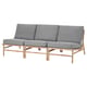 TVARÖ Sofá modular 3 asientos jardín, café/Frösön/Duvholmen gris oscuro