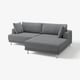 UPPÅKRA Sofá modular 3 asientos, con chaiselongue dcha/Johanneshov gris oscuro
