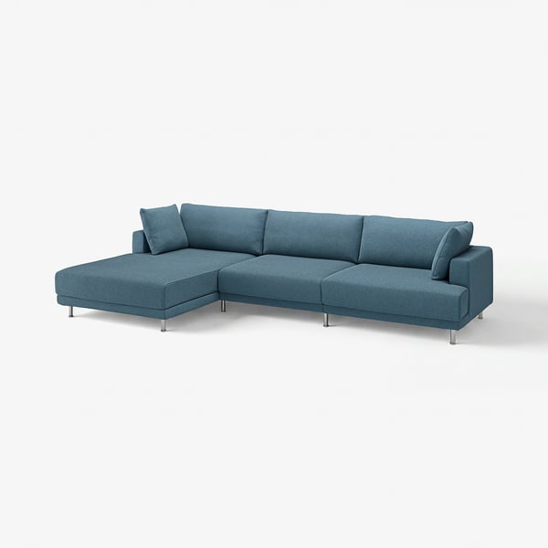 UPPÅKRA Sofá modular 4.5 asientos, con chaiselongue izda/Axvall azul grisáceo oscuro