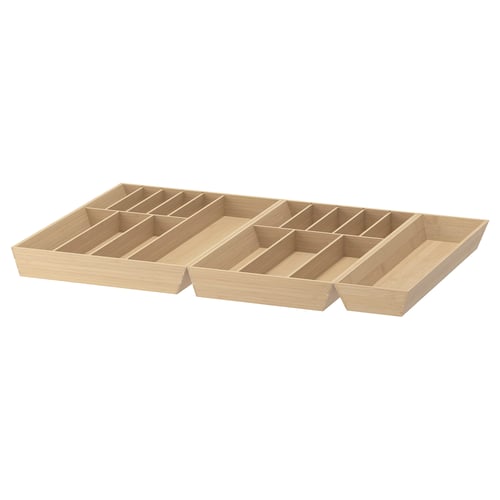 UPPDATERA 2 bandejas cubiertos/bandeja utens., bambú, 81x50 cm