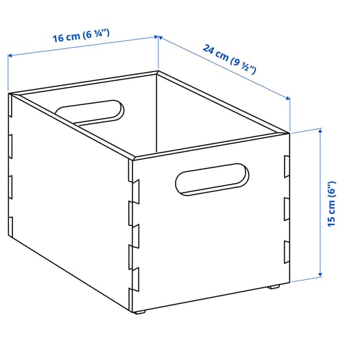 UPPDATERA Caja, bambú claro, 16x24x15 cm