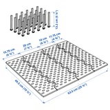 UPPDATERA Panel perforado para cajón, carbón, 76 cm