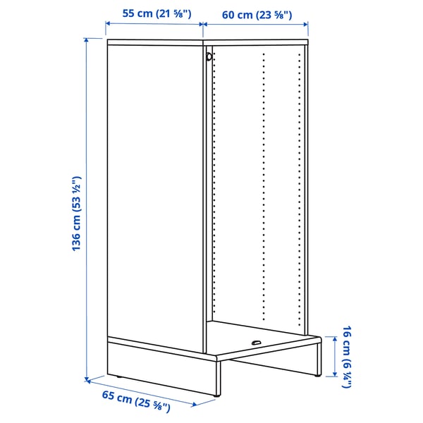 UPPFÖRA Estructura, blanco, 60x55x136 cm
