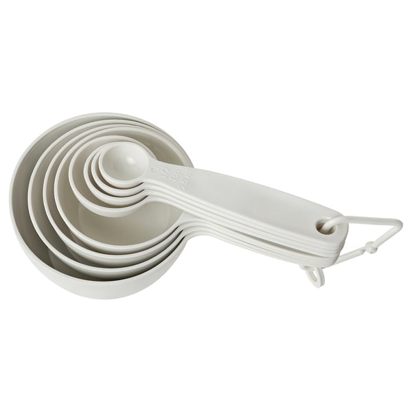 UPPFYLLD Medidor, juego de 8, hueso